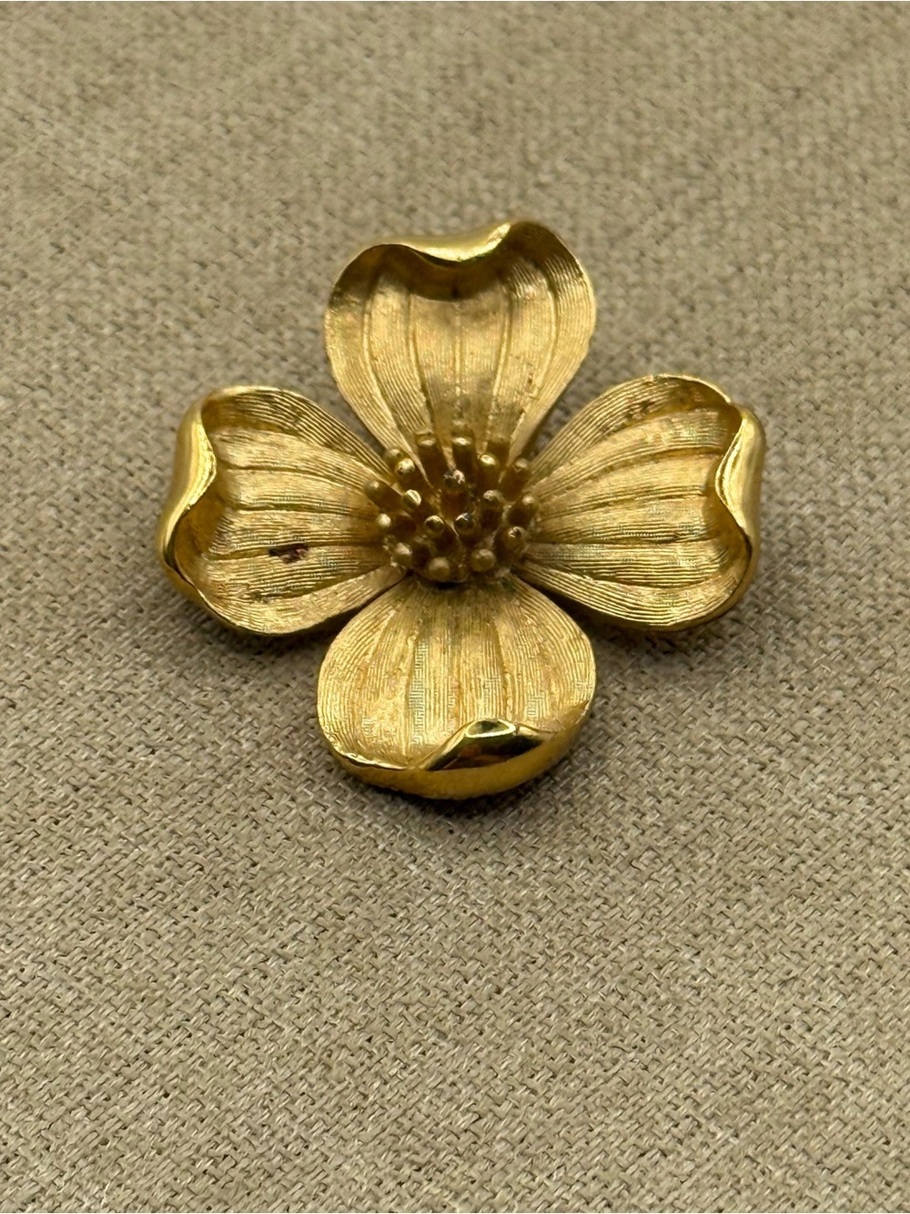 Monet Gold tone Floral Petal Brooch